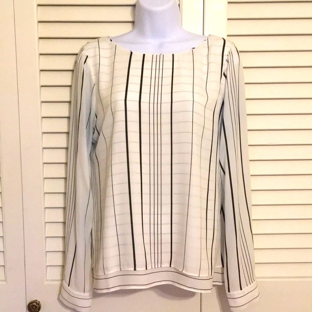 WHBM windowpane blouse
